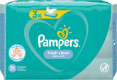Pampers Fresh Clean babyservietter 81688041, 3x52 stykker, (babyservietter, plastikpose, pige/dreng, turkis, hvid, Tyskland, 896,7 g)