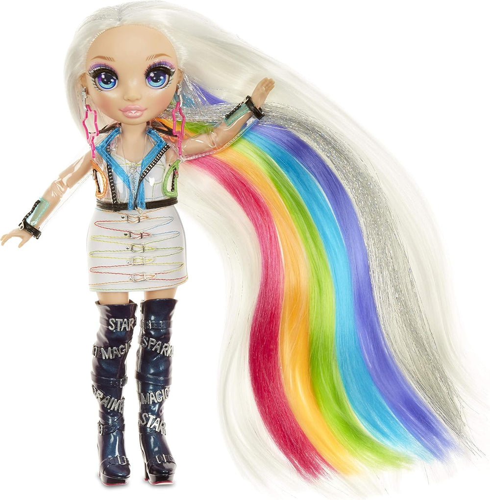 Rainbow High Hair Studio - Set de joacă cu păpușa exclusivă Amaya Raine cu păr lung pentru coafat - include cretă lavabilă pentru păr, perie de păr, accesorii - Cadou pentru copii cu vârsta de 6 ani și peste