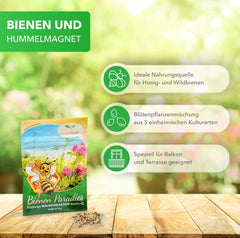 Magic of Nature Balcony Box Mix - 10 g frø - Bivenlige planter - Nem at bruge - Bee Paradise - 5 indfødte dyrkede arter - Velegnet til blomsterkasser og plantekasser