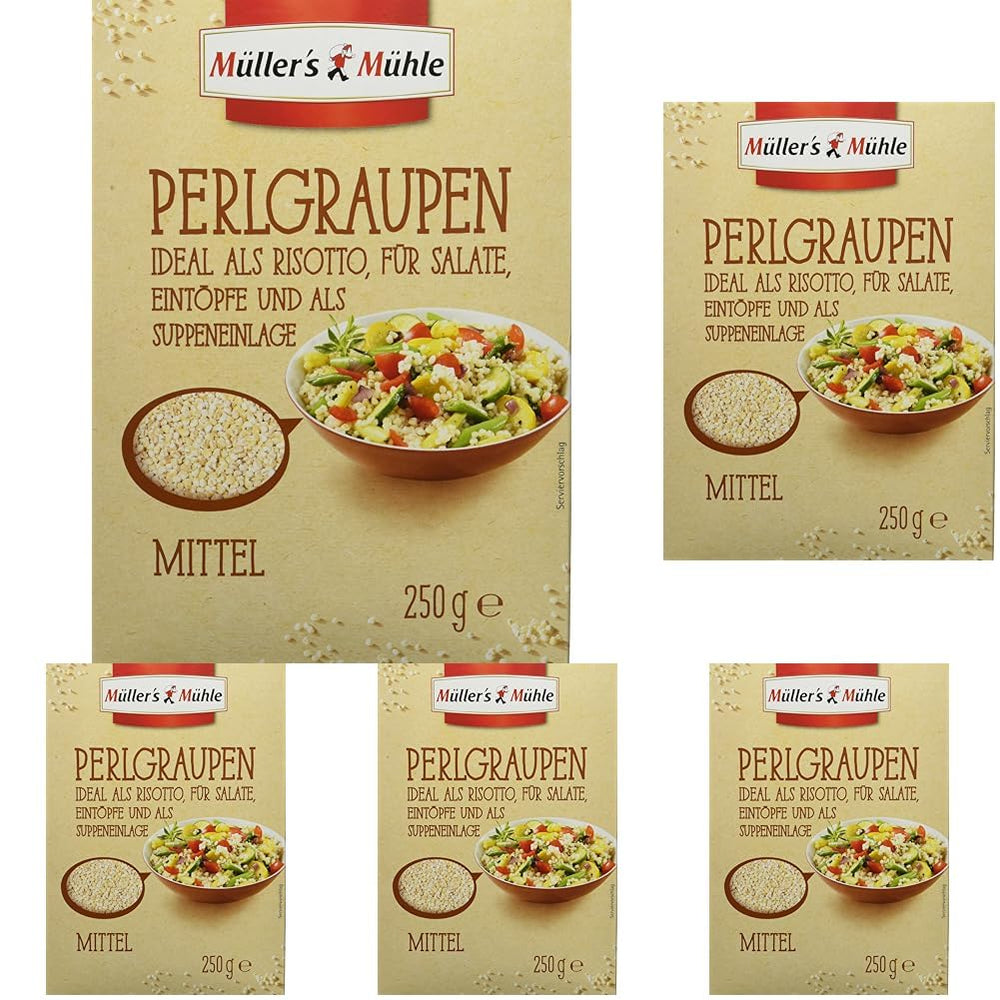 Müllers Mühle perlebyg, 250 g (pakke med 5)
