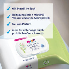 HiPP Baby bløde vådservietter til ansigt og hænder, pakke med 12 (12 x 20 stykker)