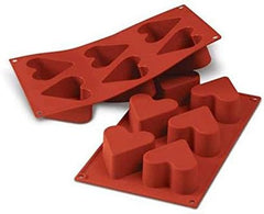 Silikomart 20.036.00.0060 SF 036, Kitchen Heart Naty Shop L (65 x 40 mm. Volumen: 6 x 130ml) 6 x Hjerter