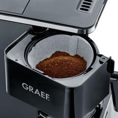 GRAEF. Espressor cu filtru FK402 Negru, 1,25 L, funcție de menținere la cald, temporizator, funcție de pre-infuzare, cap de infuzare pentru dezvoltarea optimă a aromei, utilizare ușoară