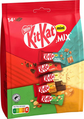 Nestlé Mini Mix KitKat chokoladebarer Fem lækre smagsvarianter 14 barer 1 pakke (1 pose x 197,4 g)