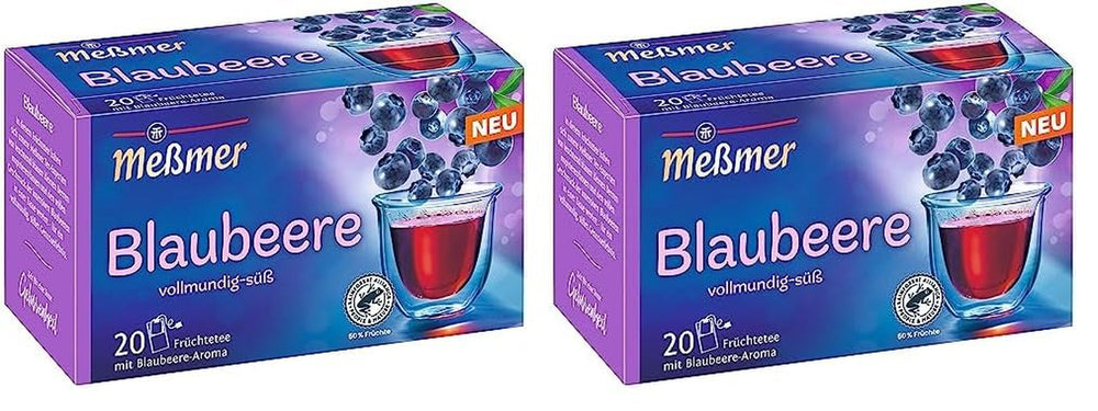 Meßmer Afine | 20 pliculețe de ceai | Fără gluten | Fără lactoză | Vegan (pachet cu 2)