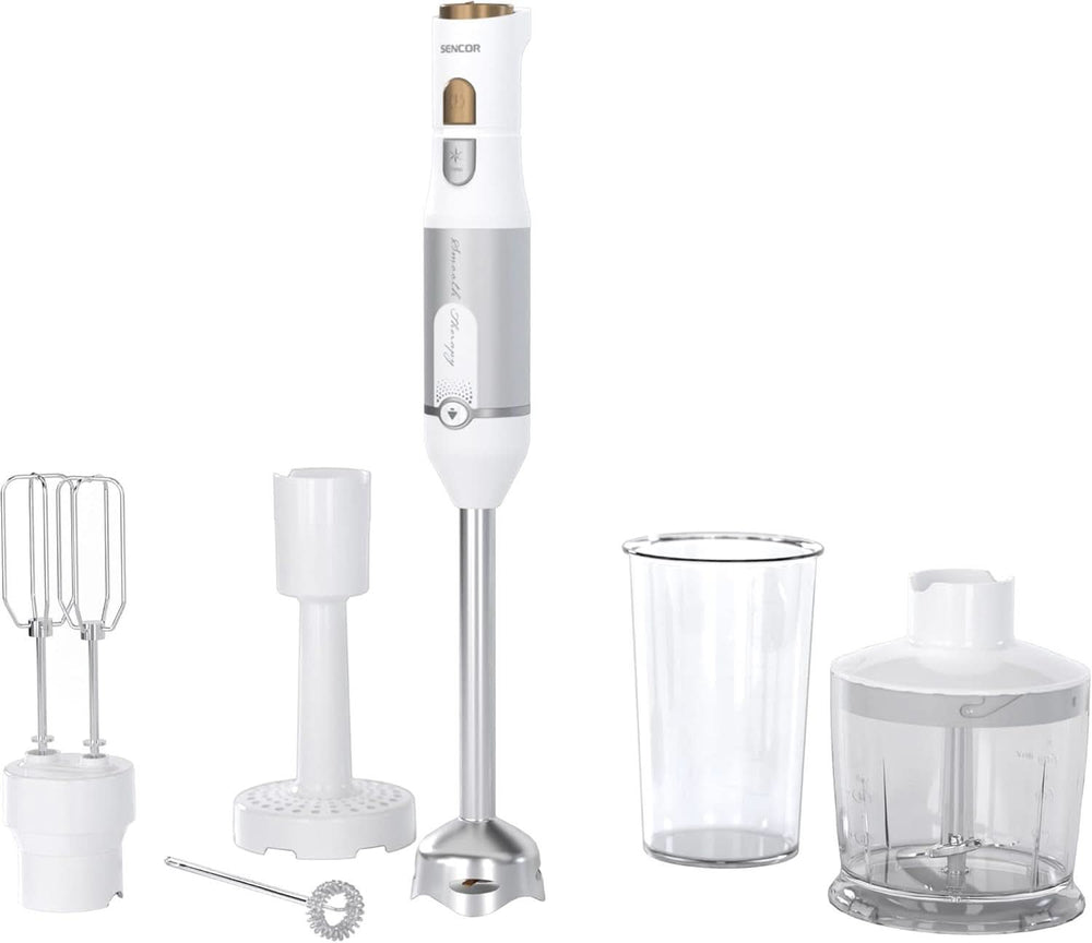 Sencor Multifunktionaler Standmixer, Ultra-Leistungsstark, 6 i 1, 1200 W, Mit Doppel-Schneebesen, Zerkleinerer & Mousseur, Kartoffelstampfer, Quadblade-Klingen Aus Titan, Stufenlose Bucatarie Naty Shop