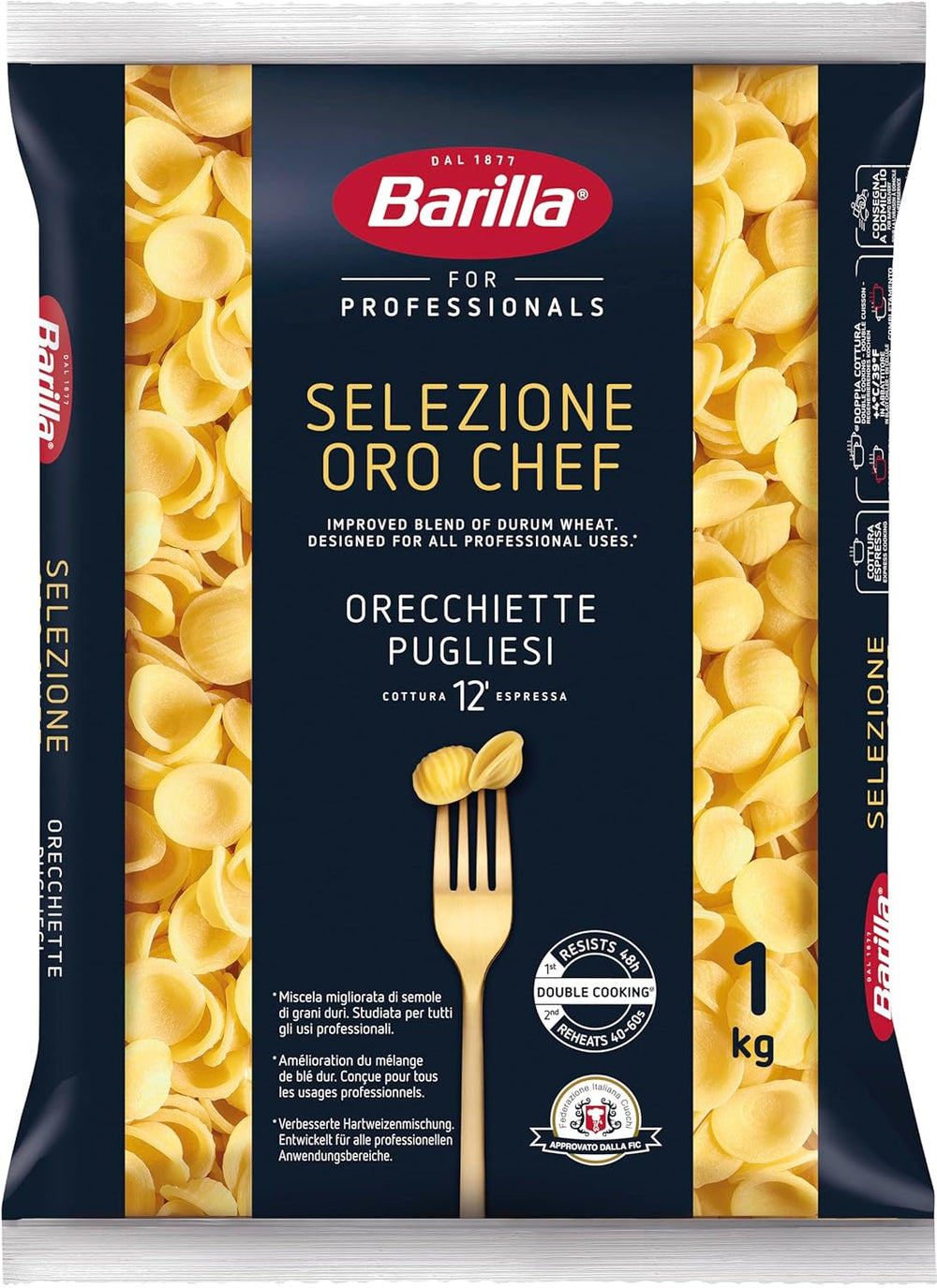 Barilla Selezione Oro Chef Orecchiette Pugliesi, pakke med 9 (9 x 1 kg)