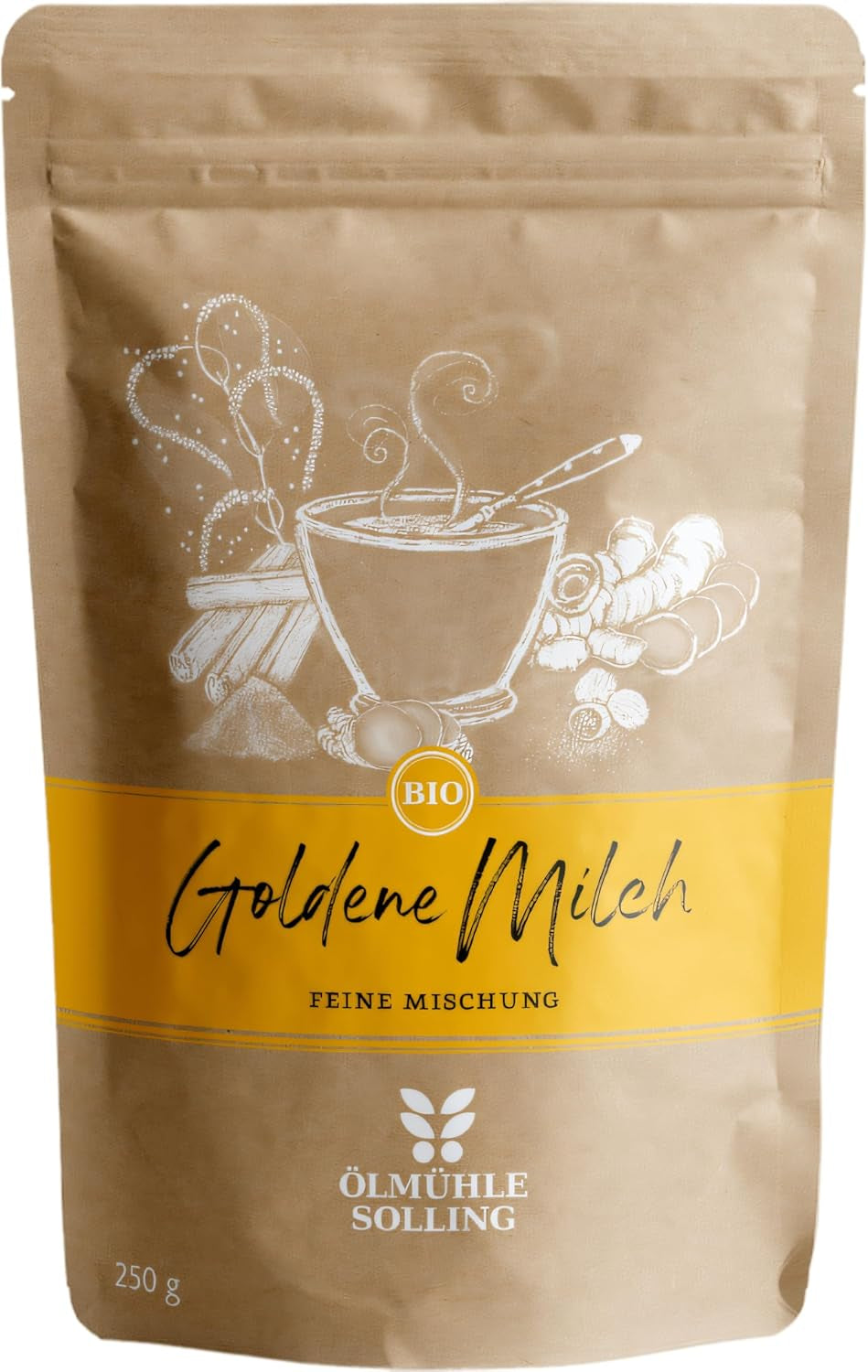 - BIO Goldene Milch Gewürzmischung | Gewürzmischung aus 100 % Bio-Zutaten für die Zubereitung von goldener Milch. Også ideel som Zutat für Smoothies und Bowls | Indhold: 250 g