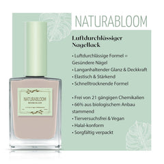 Hurtigttørrende beige neglelak (Moon Dust) - naturlig neglelak med vegansk formel - åndbar, bæredygtig og langtidsholdbar, 14 ml