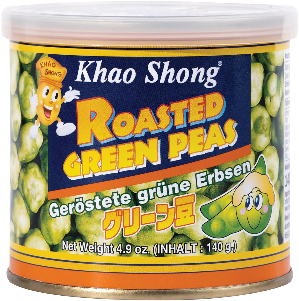 Khao Shong stegte grønne ærter med wasabi, sprøde ærter i en krydret dej, et fedtfattigt alternativ til nødder, medium krydret, 1 dåse på 140 g | 140 g (1 pakke)