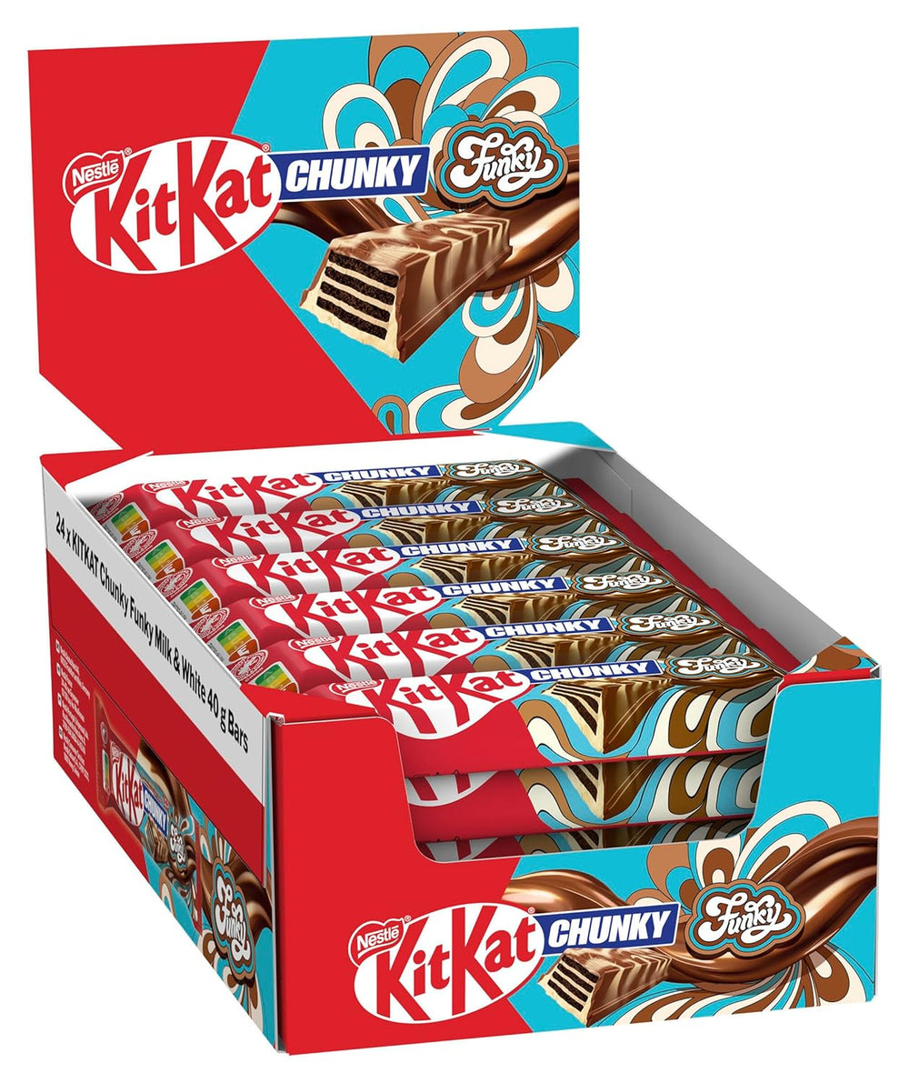 Nestlé Chunky Funky, sprød oblat i mælkechokolade, pakke med 24 stk (24 x 40 g)