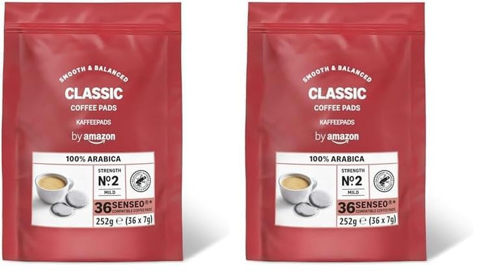 Kaffeepads Classic 100% Arabica, Geeignet für Senseo Maschinen, 36 Stück (1er-Pack) (Packung mit 2)