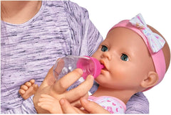 Simba 105039005 - Păpușă nou-născută, pentru copii de la 3 ani în sus, păpușă de joacă cu funcții, poate bea și urina, 8 piese, cu păpușă bebeluș și accesorii