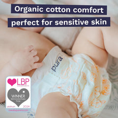 Eco babybleer - størrelse 3 (4-9 kg), 1 pakke (26 bleer), ultrabløde bleer til følsom hud, økologisk bomuld, op til 12 timers lækagebeskyttelse, ny størrelsesguide