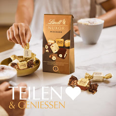 Lindt Chokolade | Bland til pose NUXOR | 103g | Gianduja cremede chokoladeterninger i tre sortimenter med ristede hele hasselnødder | Chokolade gave