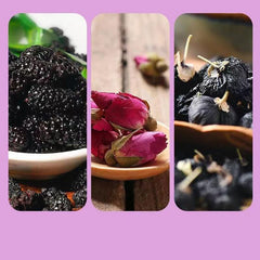 Ceai mixt cu coacăze negre, dud și trandafiri 黑枸杞桑葚玫瑰茶 8,8 oz (250 g, 5 g x 50 p) Ceai natural din plante chinezești