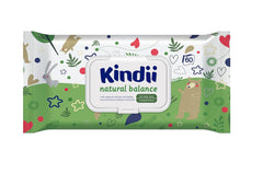 Kindii Natural Balance vådservietter til babyer – (1 x 60 stk.) Vådservietter til babyer og børn – Beskyttende, Aloe Vera, Delikat duft – 60 stk.