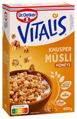 Dr. Oetker Vitalis Crunchy Honeys: Honey Crunchy Müsli til morgenmad og snacks, 5 stk. (5 x 600 g)