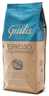 CAFES GUILIS SINCE 1928 AMANTES DEL CAFÉ - Koffeinfri Arabica kaffebønner 1 Kg Naty Shop kaffe 1 Kg Indeholder koffein