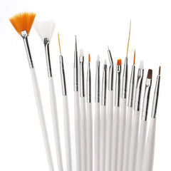 ® 20 X Pensule profesionale pentru unghii, gel, pensule pentru pictură, pensule pentru artist, trusă de pensule pentru unghii franceze, set de instrumente cu vârfuri punctate, pentru design unghii, pictură, model cu puncte etc., cu geantă