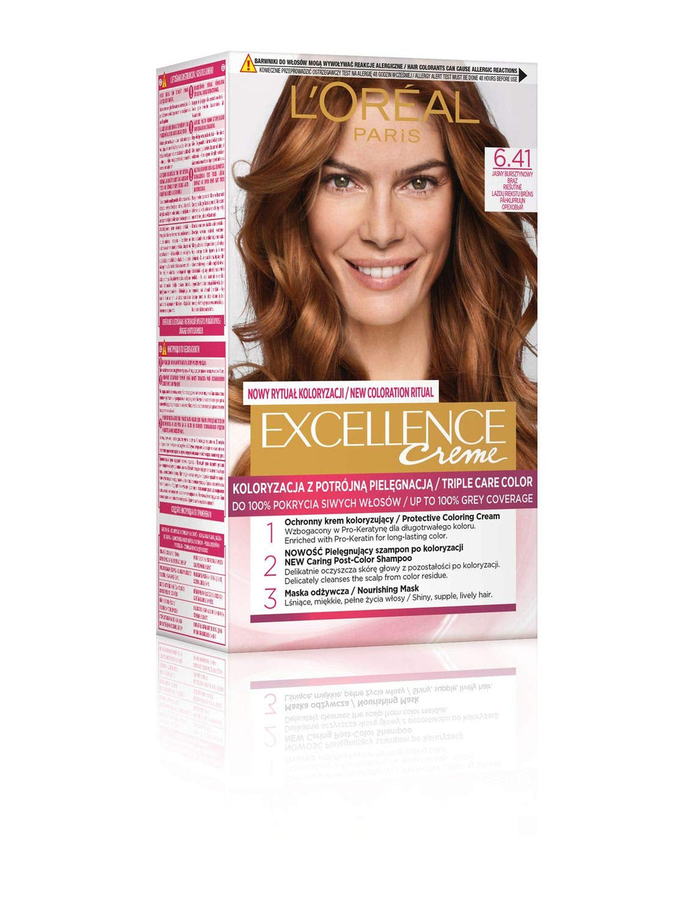 L'Oréal Paris Excellence 6.41 Culoare de păr - Bronz chihlimbar deschis Vopsea pentru par Naty Shop 6.41 Bronz chihlimbar deschis