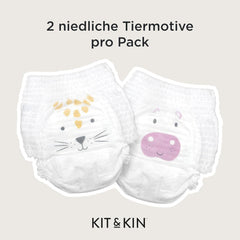 Kit & Kin Premium Eco-bleer, størrelse 4 (9-16 kg), 132 bleer, plantebaserede og allergivenlige, pålidelig lækagebeskyttelse, vegansk og grusomhedsfri