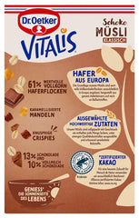 Dr. Oetker Vitalis Chokolademüsli Classic: Morgenmadsmüsli med mælk og mørk chokolade, pakke med 7 (7 x 600g)
