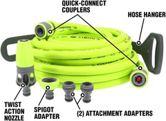 Set furtun de grădină cu racord rapid, 1/2 in. x 50 ft., durabil, ușor, sigur pentru apă potabilă – hfzg12050qn