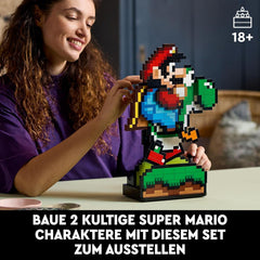 LEGO Super Mario World: Mario & Yoshi Nintendo samleobjektsæt, pixelfigurer, modelbyggeri og skærm, boligdekoration og samleobjekter, modelsæt og gave til voksne fans 71438 byggesæt Besuche den LEGO-Store