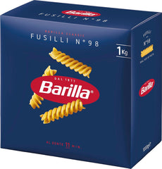 Pasta Barilla Classic Fusilli no. 98, af højkvalitets hård hvede, altid al dente, 1 kg