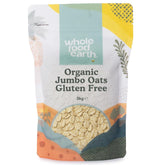 Fulgi de ovăz jumbo Wholefood Earth Organic, fără gluten – 3 kg | Fără OMG | Vegan | Bogat în fibre | Certificat organic