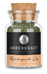 Ankerkraut Kräuterquark Dip, Gewürzmischung für Quark, Ohne Geschmackverstärker, Premium Qualität, Alternative Joghurt og Soja-Quark, Aufstrich selber machen, 55 g i korkglas