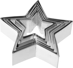 Set de forme de biscuiți Dr. Oetker în formă de stea, 6 piese, forme de biscuiți de Crăciun, forme de biscuiți pentru biscuiți și biscuiți de terasă, motiv în diferite dimensiuni, cantitate: 1 x set de 6 piese