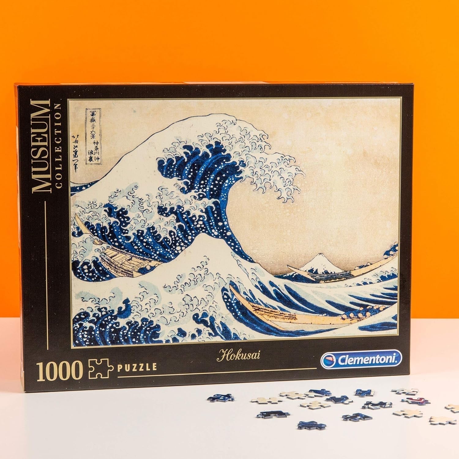 Clementoni 39378 Hokusai - Marele val - Puzzle 1000 piese, Colecție muzeu, Joc de îndemânare pentru întreaga familie, Joc de întindere colorat, Puzzle pentru adulți de la 14 ani Puzzle Naty Shop