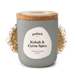 Potluck | Kebab & Gyros Spice | Gewürzzubereitung im Keramiktopf | 50 g | Vegansk, glutenfri og med naturlige ingredienser