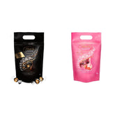 Lindt LINDOR Extra Dark Chokoladekugler og LINDOR Strawberry Creme Chokoladekugler | 1 kg genlukkelig pose | ca. 80 hvide chokoladekugler med jordbærcreme