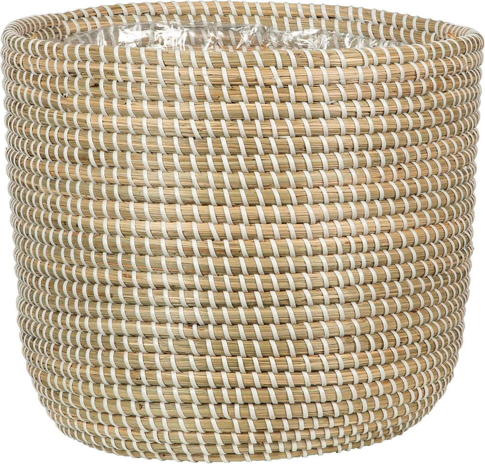 Scheurich Seagrass 17, ghiveci tip coș/ghiveci tip coș din iarbă de mare, culoare: Alb, diametru 17 cm, înălțime 16 cm, volum 3,5 l.
