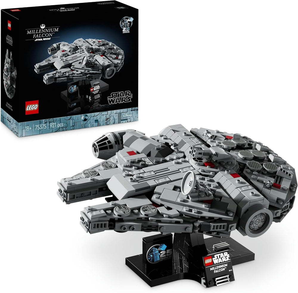 LEGO Star Wars Millennium Falcon 25-års jubilæumssæt til voksne Bygbart skib A New Hope Samlerobjekt Rumskibsmodelsæt Gaver til mænd Kvinder 75375 Byggesæt Besuche den LEGO-Store Singur
