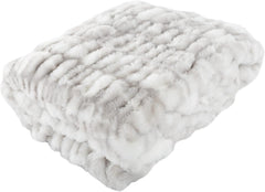 Lavish Home Oversized Gerüschte Faux Fur Tæppe, 152,4 X 203,2 Cm, Jacquard Faux Fur, Queen Size Throw til senge og sofaer, Grå Overdådige hjemmesenge og tæpper Grå