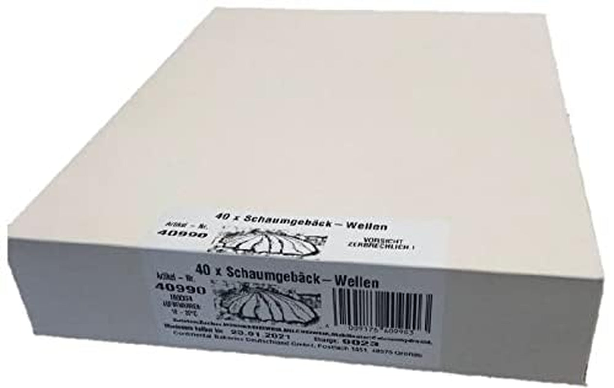 Bezele de calitate, bezele ondulate fine cu aromă de vanilie, bezele albe, 40 de bucăți, 1 bucată (pachet de 40)