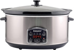 Beper BC.510 Slow Cooker, 280 W, 4,5 liter, keramisk glas, sort og stål Slow Cooker Naty Shop Standardtitel