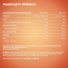 Ironmaxx Phantasty - Creamy Peach 250G Dose | Veganes Geschmackspulver Mit Echten Frucht- Oder Nussstückchen | Perfekter Zuckerersatz Indulcitori Naty Shop