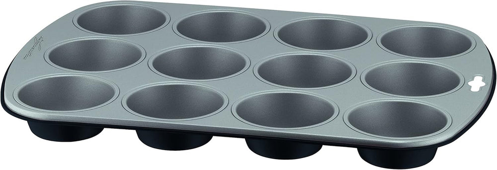 Gustosa Backform 12 Muffin Aus Stahl, Antihaftbeschichte, Für Backofen, Schwarz, 38 X 27 Cm Forme og bakker til bagning Naty Shop