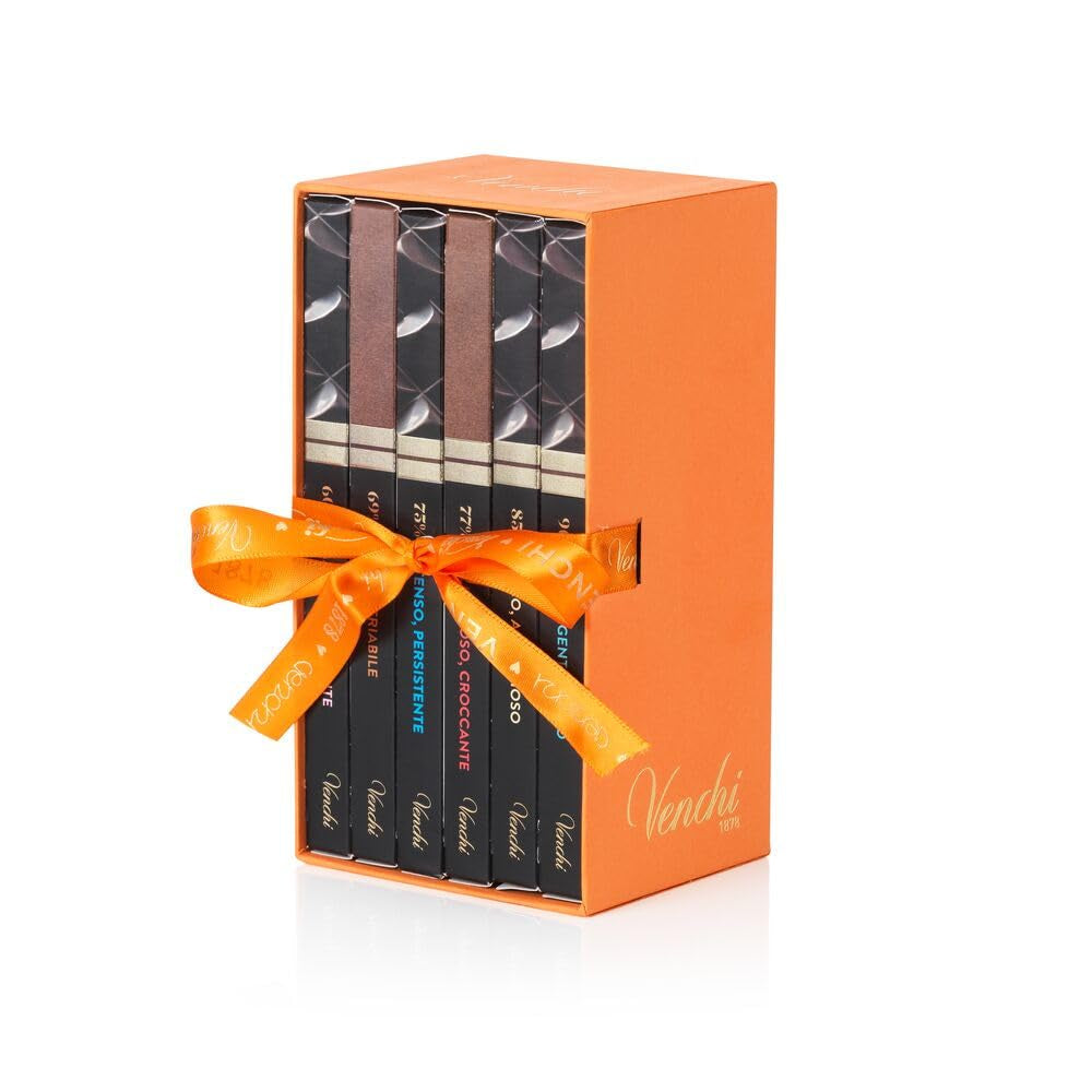 Venchi, Sæt med 6 ekstra assorterede mørk chokolade tabletter, 436 gram Chokolade slik Naty Shop Standard titel