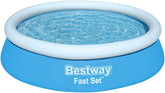 Overjordisk pool Bestway Fast Set uden pumpe, Ø 183 x 51 cm, blå, rund, 940 liter, TriTech materiale, selvsamlende, sikkerhedsventil, inkl. reparationsplaster