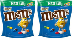 M&M'S sprøde, chokolade sprøde linser og sprøde center, chokolade, 1 pakke (1 x 340 g) (pakke med 2)