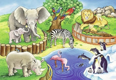 Ravensburger Puslespil for børn - 07602 Dyr i Zoo - Puslespil for børn fra 3 år, med 2X12 brikker Puslespil Naty Shop