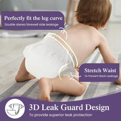 Miljøvenlige bleer til nyfødte Størrelse 1 (3-5 kg) Ultratynd Blød Hypoallergenisk til følsom hud 3D-lækagebeskyttelse Premium dag- og natbrugsvådhedsindikator 180 tal