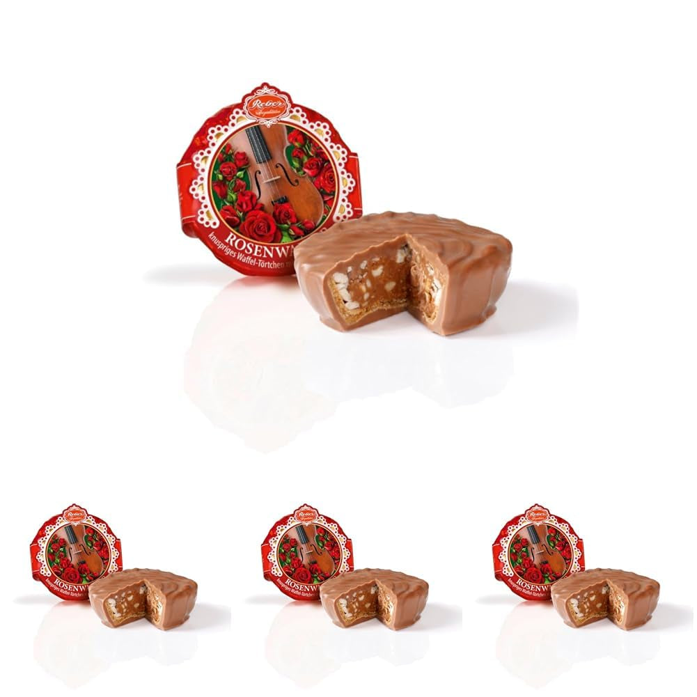 Plăcintă cu ciocolată și trufe Reber Bites, trufe cu brandy pe nuga cremoasă, acoperită cu ciocolată delicată cu lapte alpină, 40g (1 bucată)