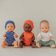 Păpușă Miniland Baby, băiat african, 32 cm, anatomic corect